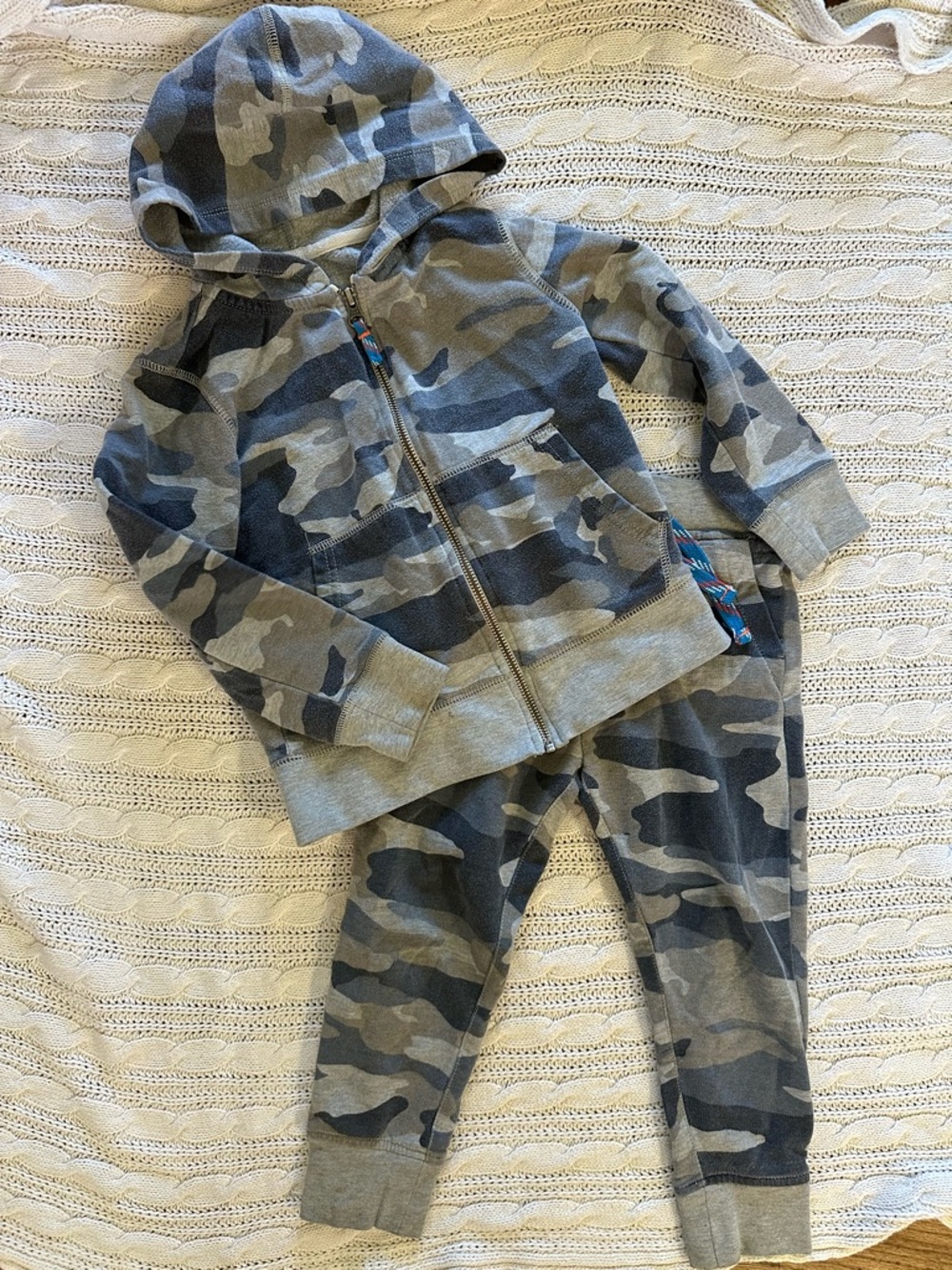 Crewcuts Grey Camouflage Zip Hoodie and Jogger Set